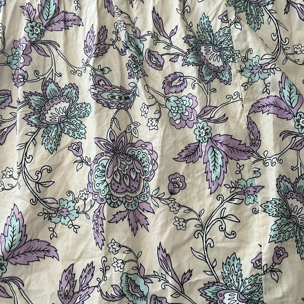 Floral Sun Dress Cream,Lavender & Light Blue Cotton Maxi Dress Tiers NWOT sz20 - Picture 3 of 15